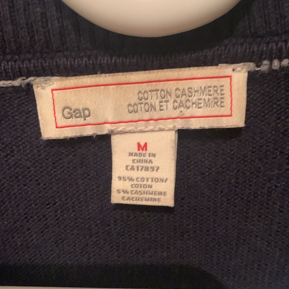 Extremely Stylish Elegant GAP Cotton Cashmere Full Button Up Dark Blue Cardigan - Picture 4 of 7